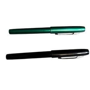 Set of 2 Parker Pens Green & Black Reflex Cartridge Fill Pens Medium